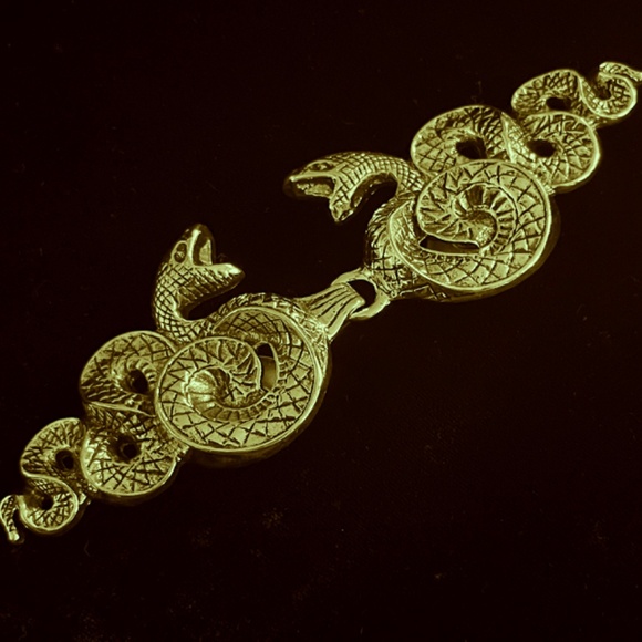 snake cloak clasp silver - Picture 4 of 5